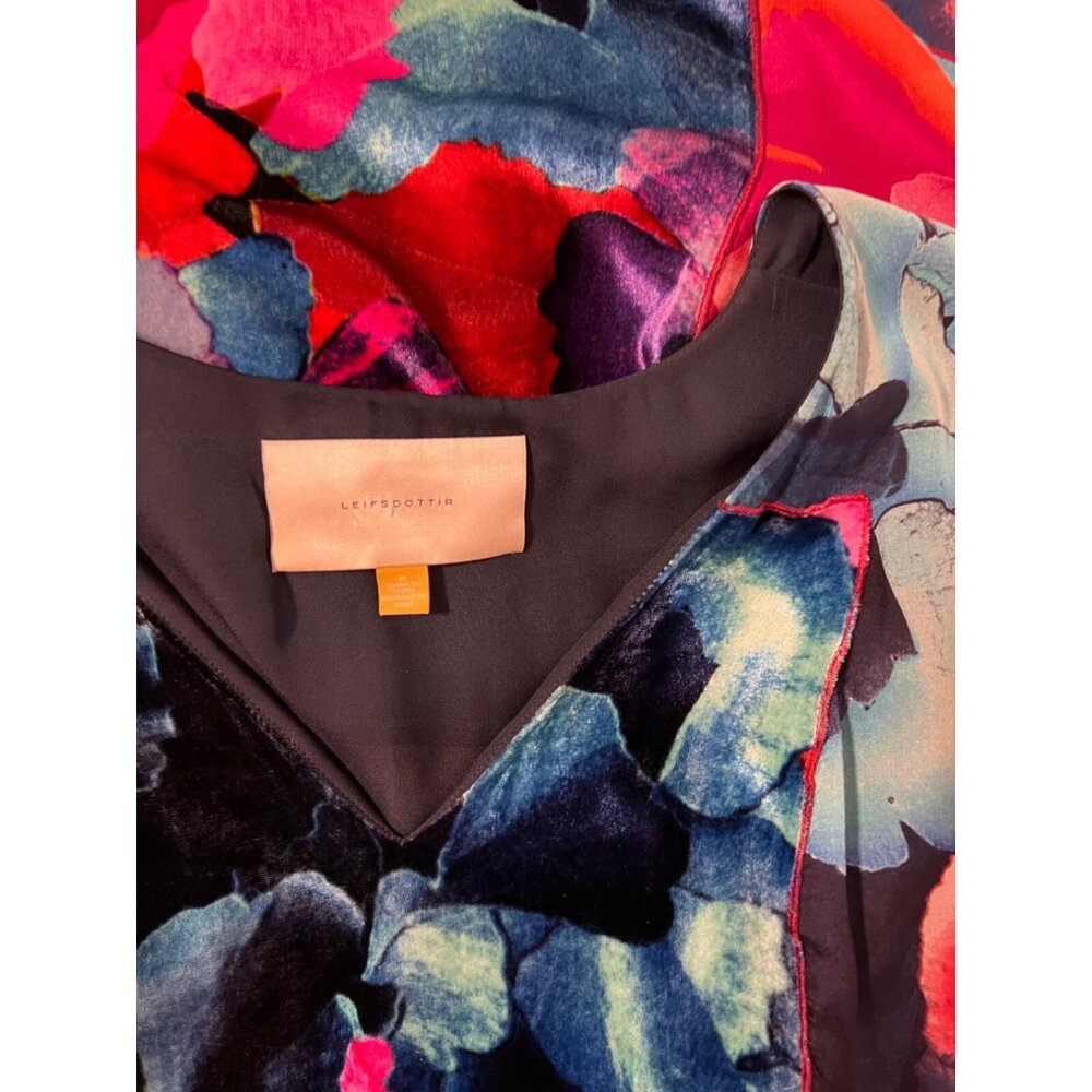 Anthropologie Leifstodottir Dress 8 Silk Blend Sleeveless Mixed Media Colorful - Picture 7 of 13